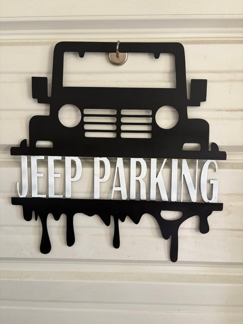 Custom “Jeep Parking” Metal Sign – Rugged Garage & Shop Decor