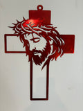 ✝️ Crown of Thorns Cross – Handcrafted Metal Wall Art ✝️