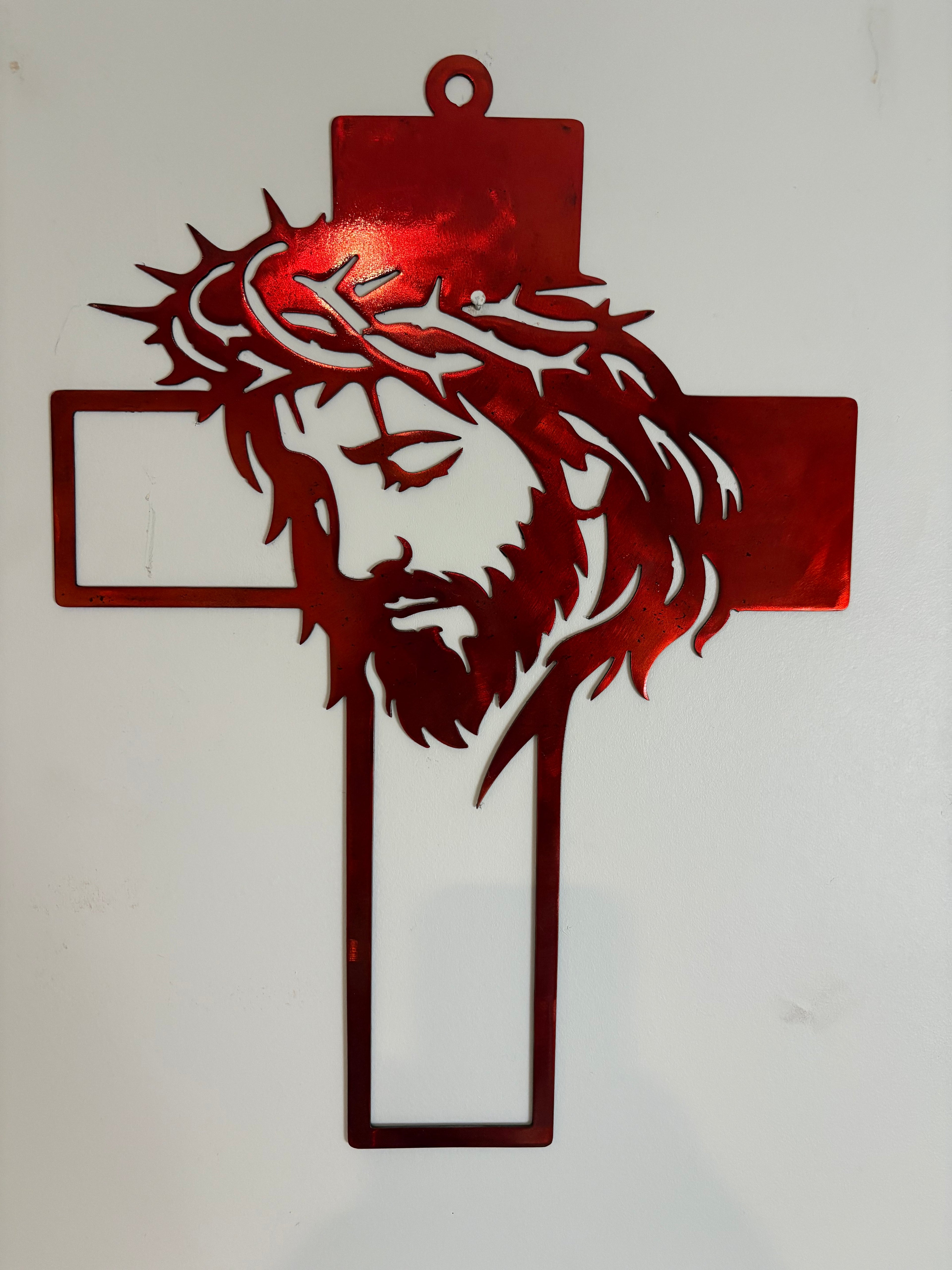 ✝️ Crown of Thorns Cross – Handcrafted Metal Wall Art ✝️