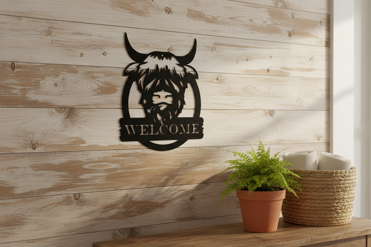 Highland Cow Welcome Sign – Farmhouse Lifestyle