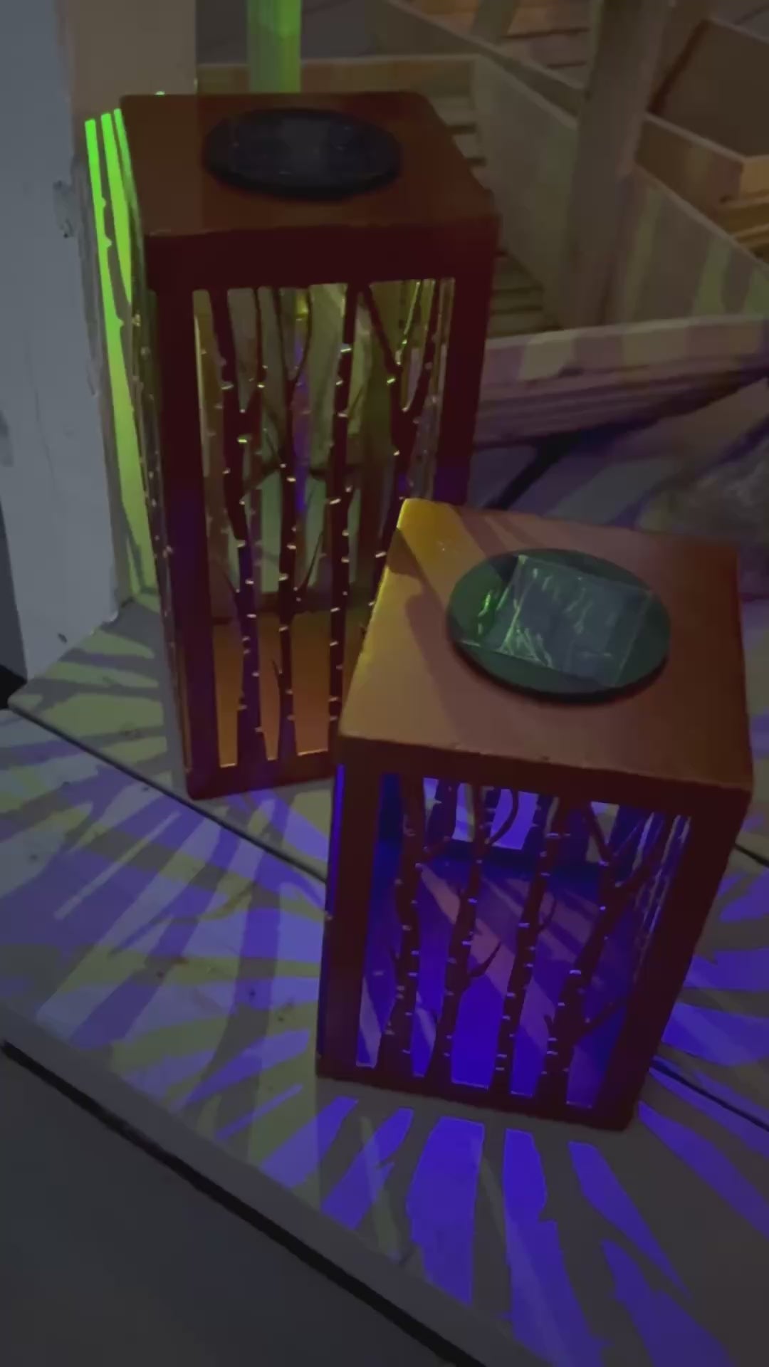 Solar Garden Columns with color changing lights